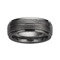 **Technische titel in het Nederlands: 'Moderne Zwarte Tungstennring met Gestructureerd Ontwerp'**